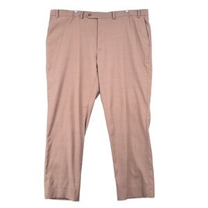 Hart Schaffner Marx Mens Tailored Fit Wool Blend Dress Pants Tan Size 42R